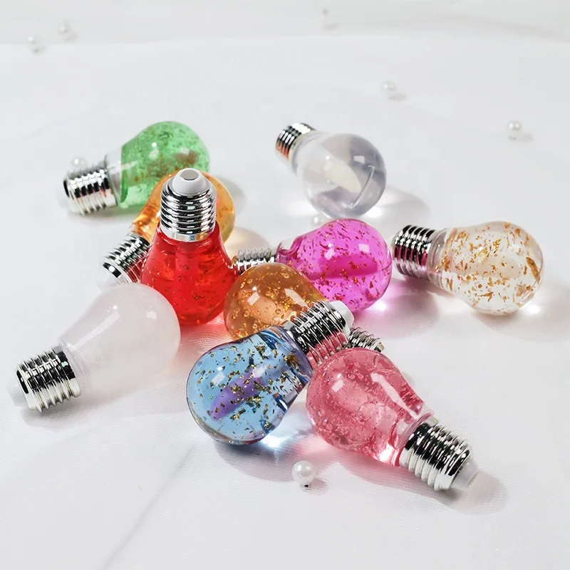 Wholesale Custom Fruit Flavor moisture Shiny Glitter Small Sliver Light Bulb Lip Gloss Vegan Lip Oil Clear Lipgloss For Kids