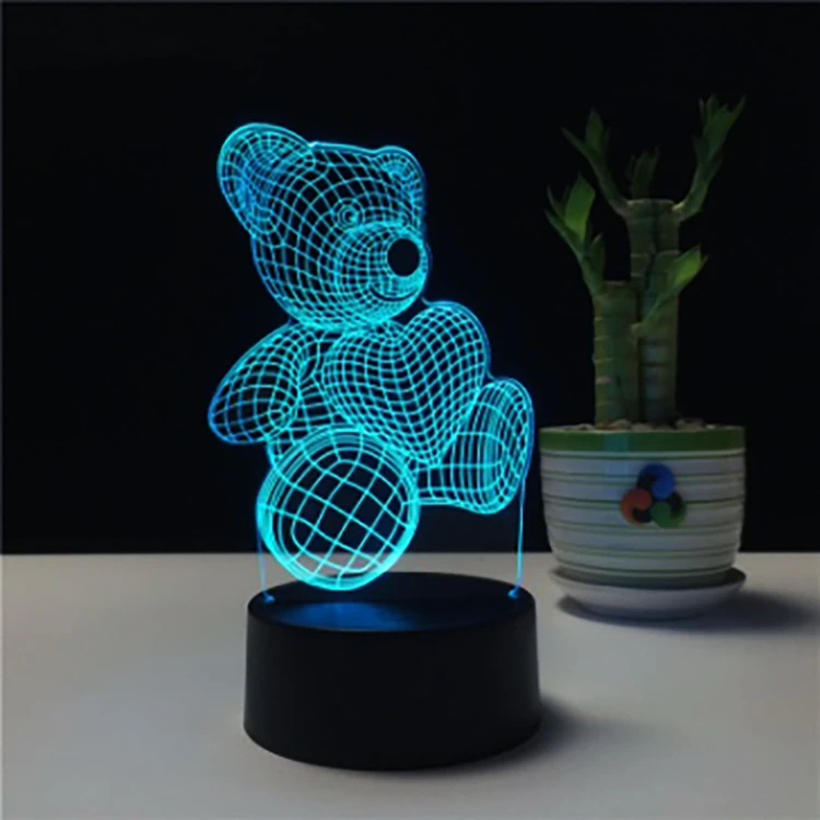 Новейкая оригинальная креативная 3d Иллюзия аниме акриловая СВЕТОДИОДНАЯ Лампа Рождественская лампа Декор детской комнаты светодиодная основа ночник