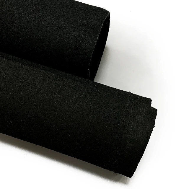 For gloves/shoes/bags/upholstery/mittens/soft 0.7mm Pure Black Eco Friendly Synthetic Microfiber Material Suede Leather
