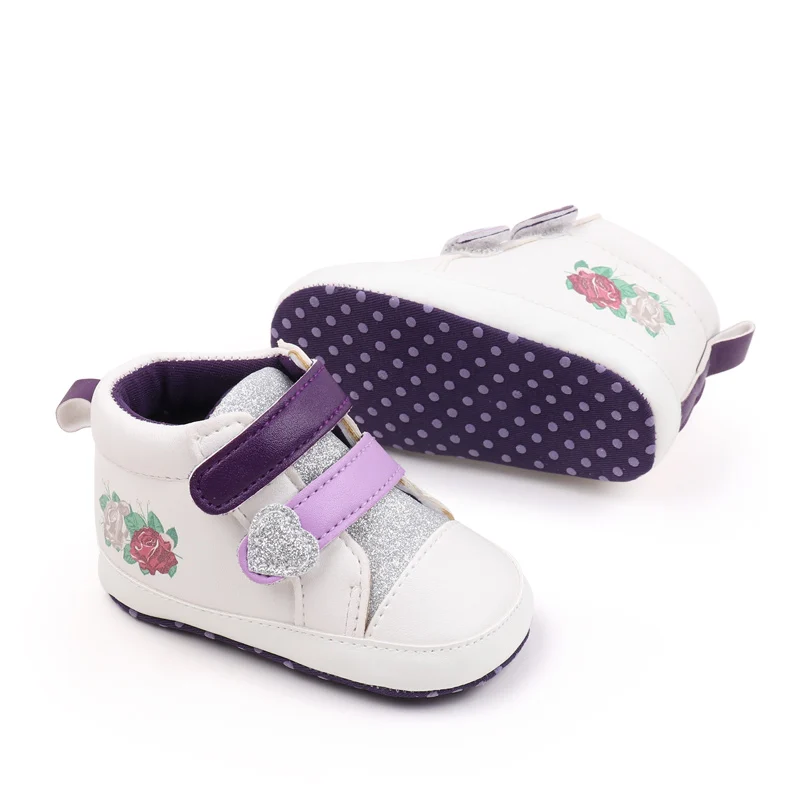 Baby Girls Shoes Rose Pattern Baby Girls Sports Shoes 2024