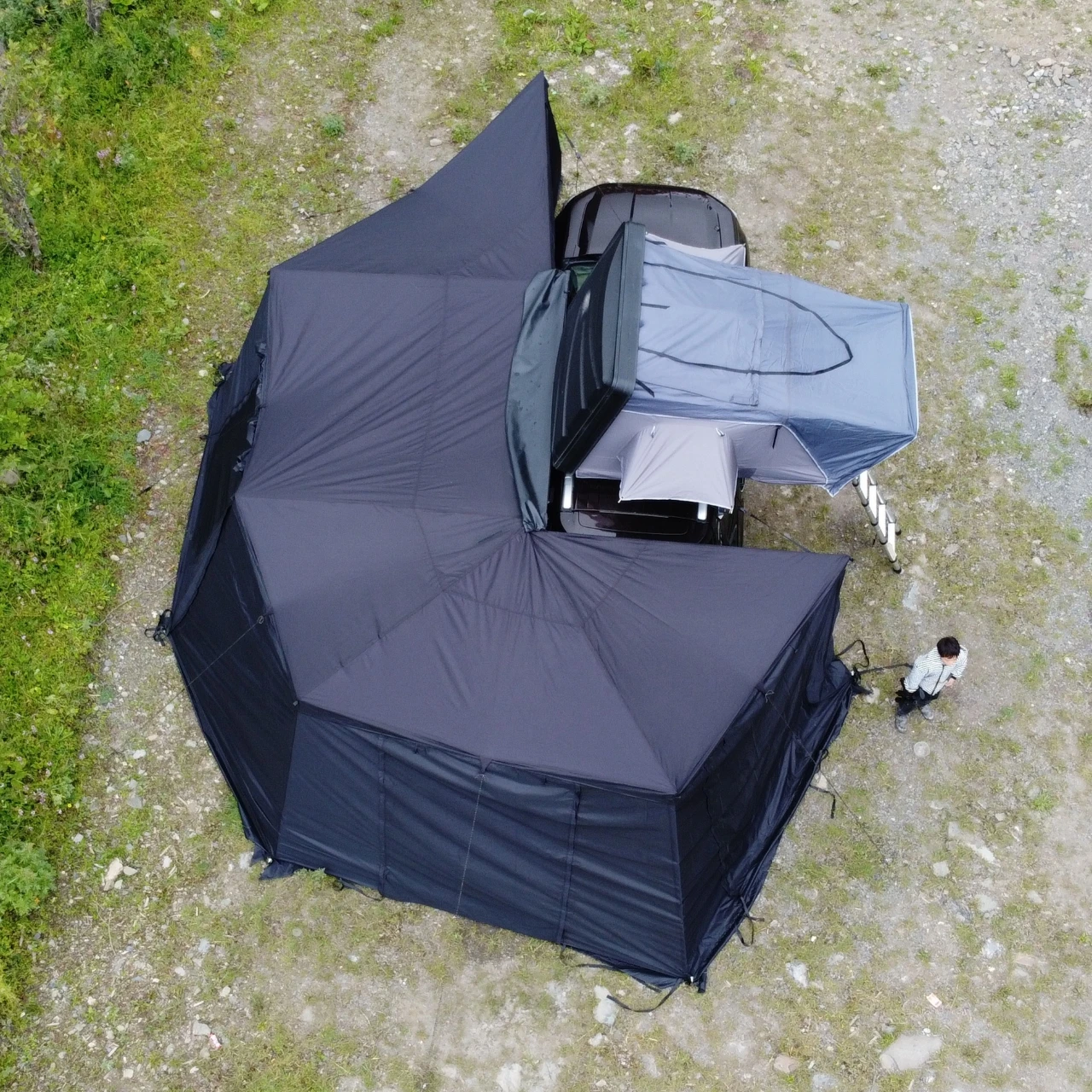 4X4 Aluminum Waterproof camping tent car side Awning car side sunshade awning