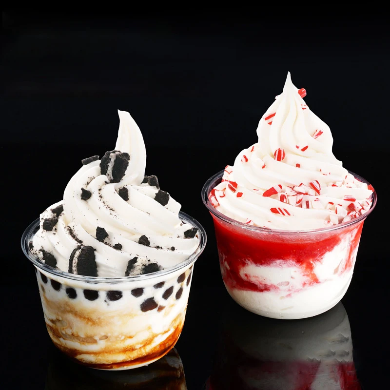 Disposable plastic pp ice cream cup packaging cup yogurt cup with lid