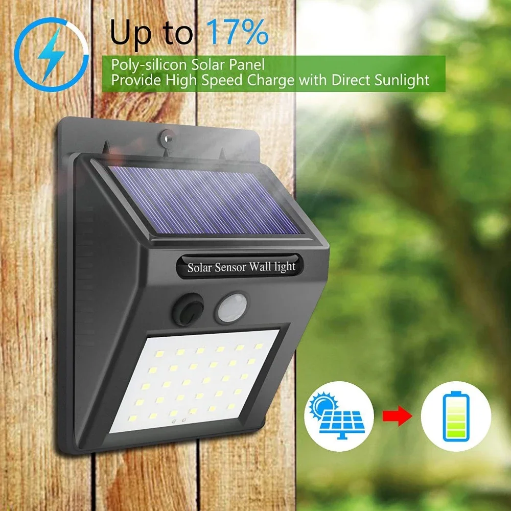 Outdoor waterproof LED Solar Power Motion Sensor Outdoor Wall Lights
