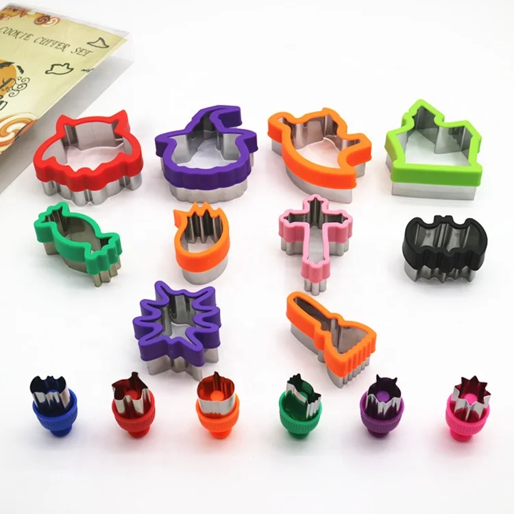 Halloween Sandwich Cutters and sealer for kids cat Ghost witch hat shape bread cookie baking tools