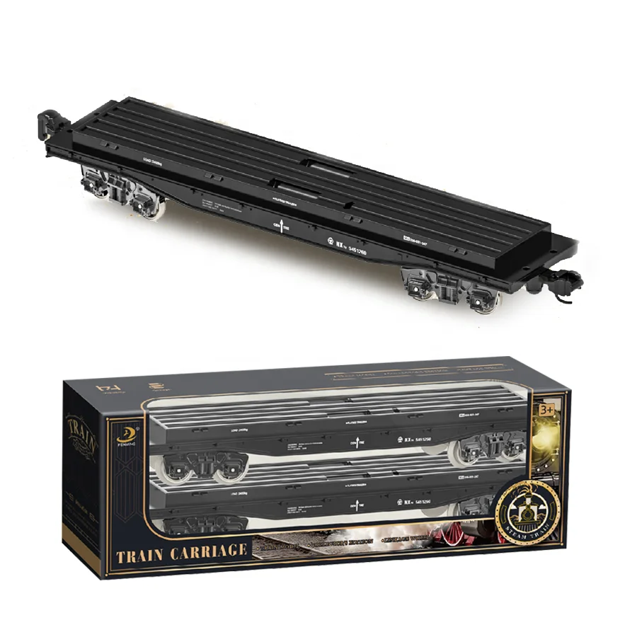 Classic Steam Train Set with Trailer Container Transporter with Smoke Light Sound for Kids Play Indoor