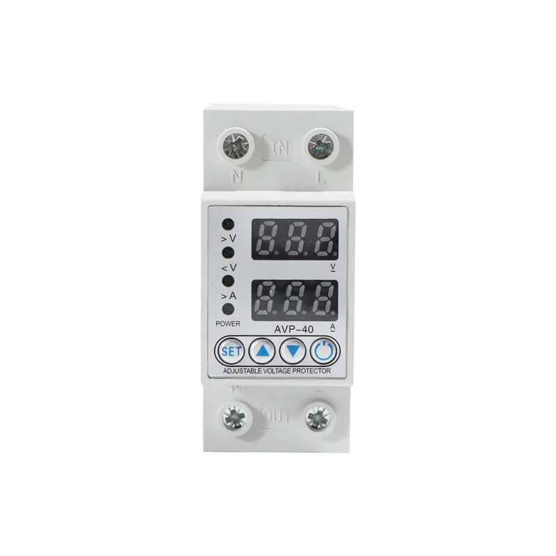 40A 230V Din rail adjustable over under voltage protective protector relay protection digital electric voltage protector