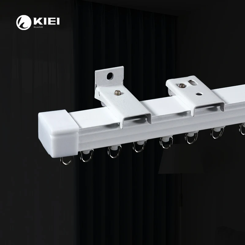 Factory Price Bathroom Office Curtain Track Square Aluminum Alloy Track With Wall Ceiling For Curtains