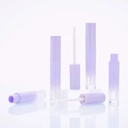 soft cone irregular floral swiggly transparent brand new plastic lipgloss  gradient purple lip gloss tubes custom printed label