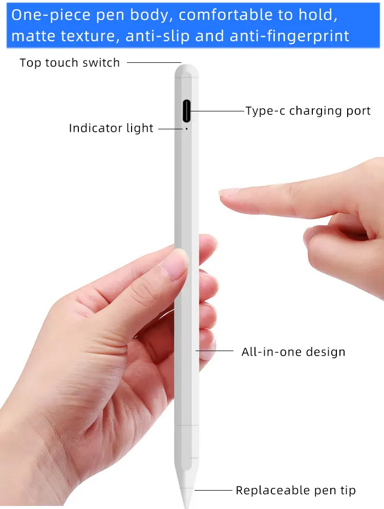Type-C Changing Port, Universal Capacitive Pen, Capacitive Stylus for Tablet Phone Teaching Sessions