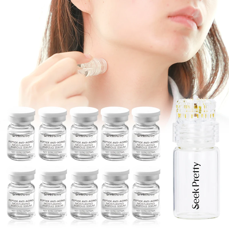 Vegan Stem Cells Peptide Anti Hair Loss 5ml Micro Infusion Hyaluronic Acid Facial Neck Mesotherapy Microneedling Serum For Neck