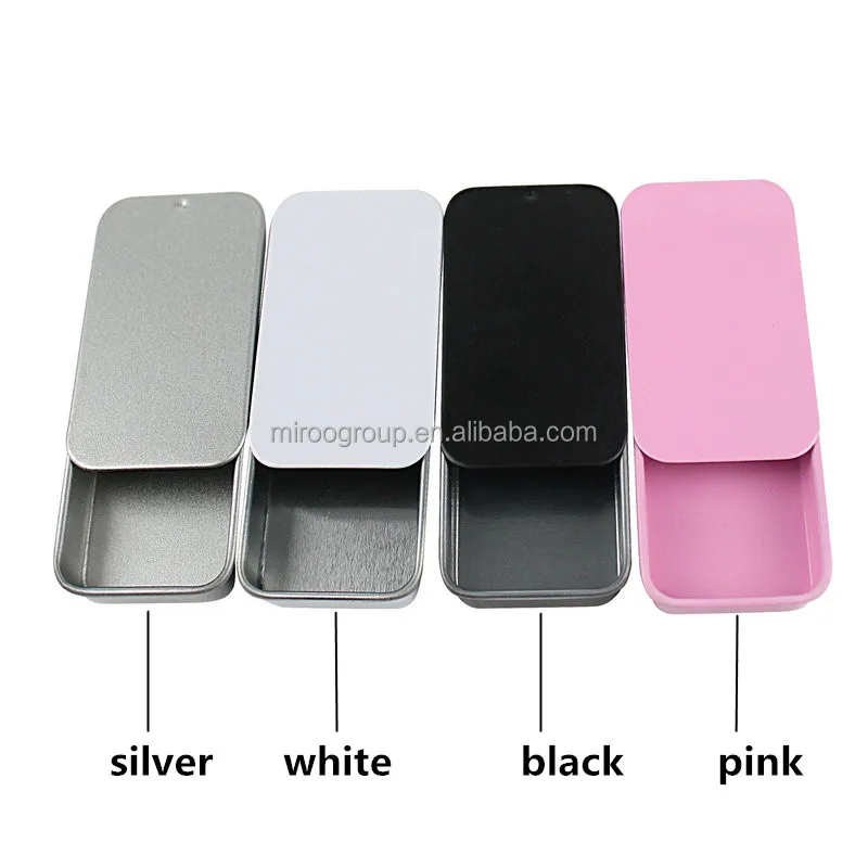 Portable Small Metal Tin Box Container Storage Case with Sliding Top for Drawing Pin Nail Art Bead Earring and Jewelry Craft