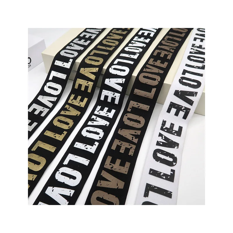 Factory Direct sales stretch printing elastic cord Elastic nylon elastic ribbon jacquard elastic band customized accessories