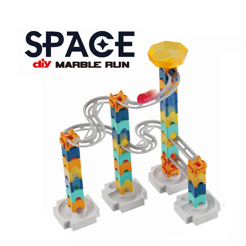 New 3D Building Marble Run Toys DIY Space Toy Marble Race Set