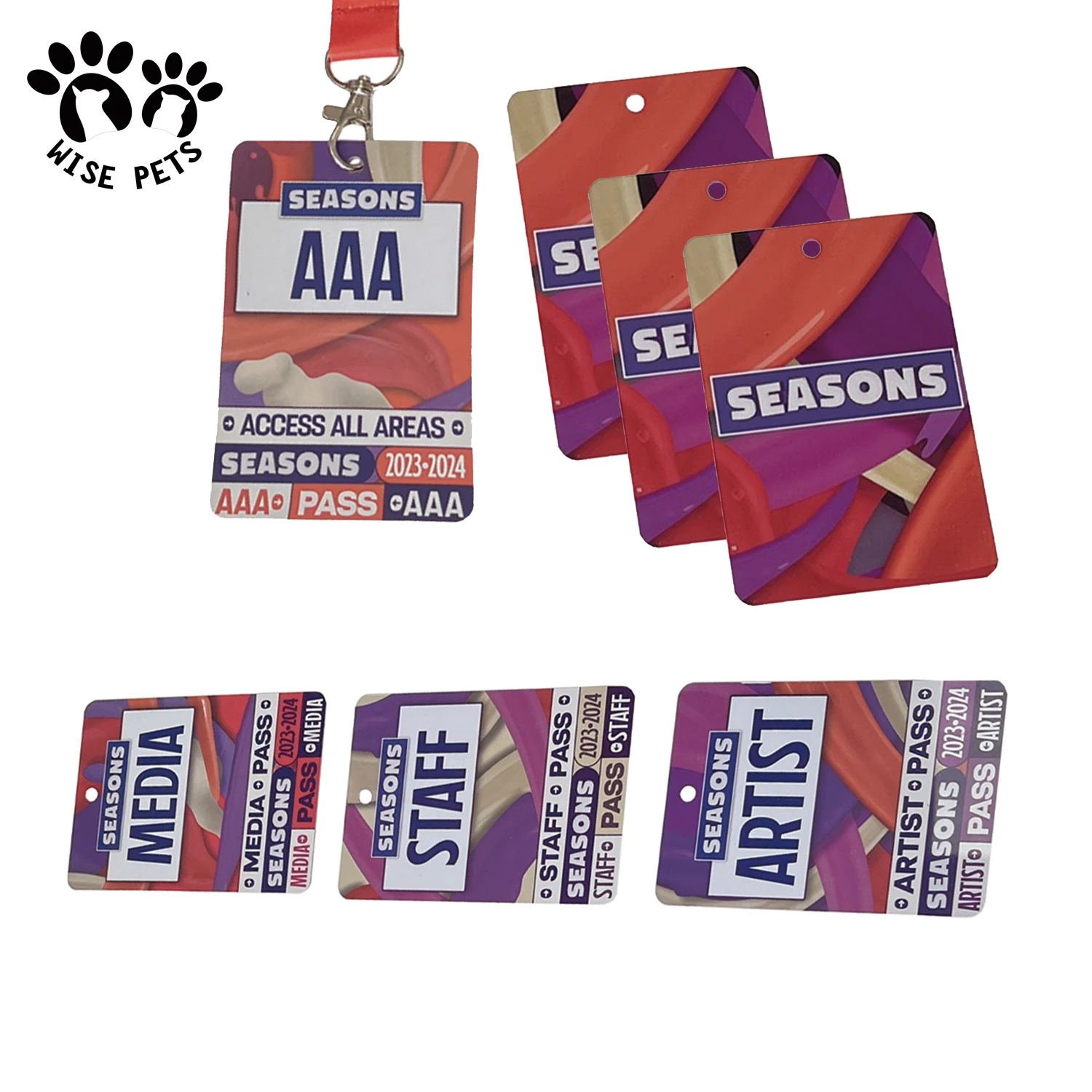 Custom Athlete Referee Coach Teacher Student Lanyard Print Logo PVC Plastic Name ID Badge Holder QR Code VIP Access Pass Card