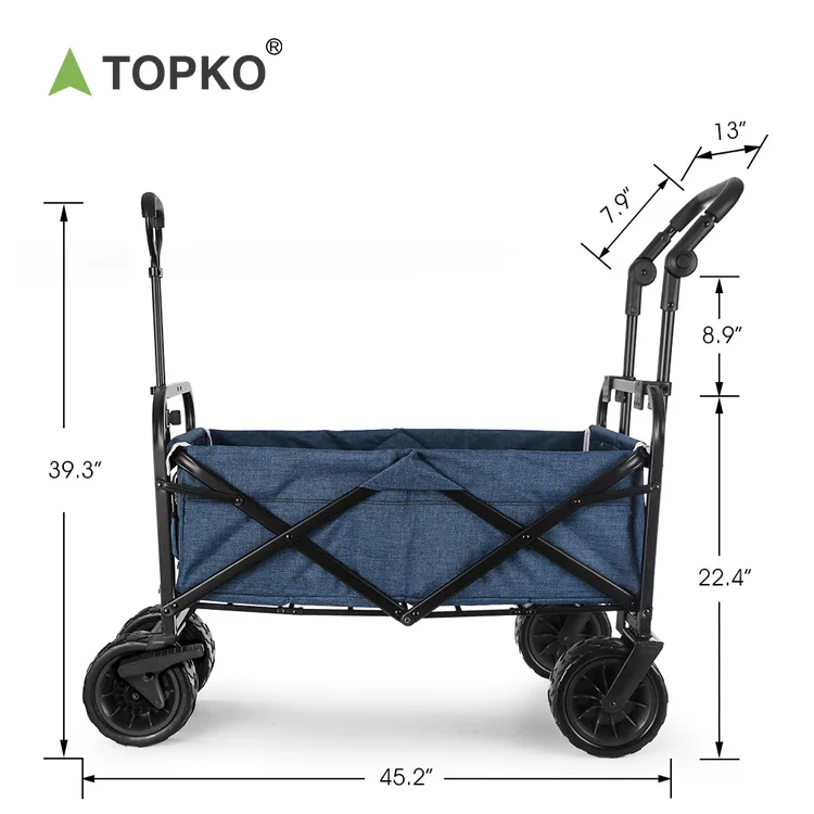TOPKO 3-In-1 Outdoor Collapsible Wagon for Kids and Cargo,Cooler  Serving Minibar Trolley