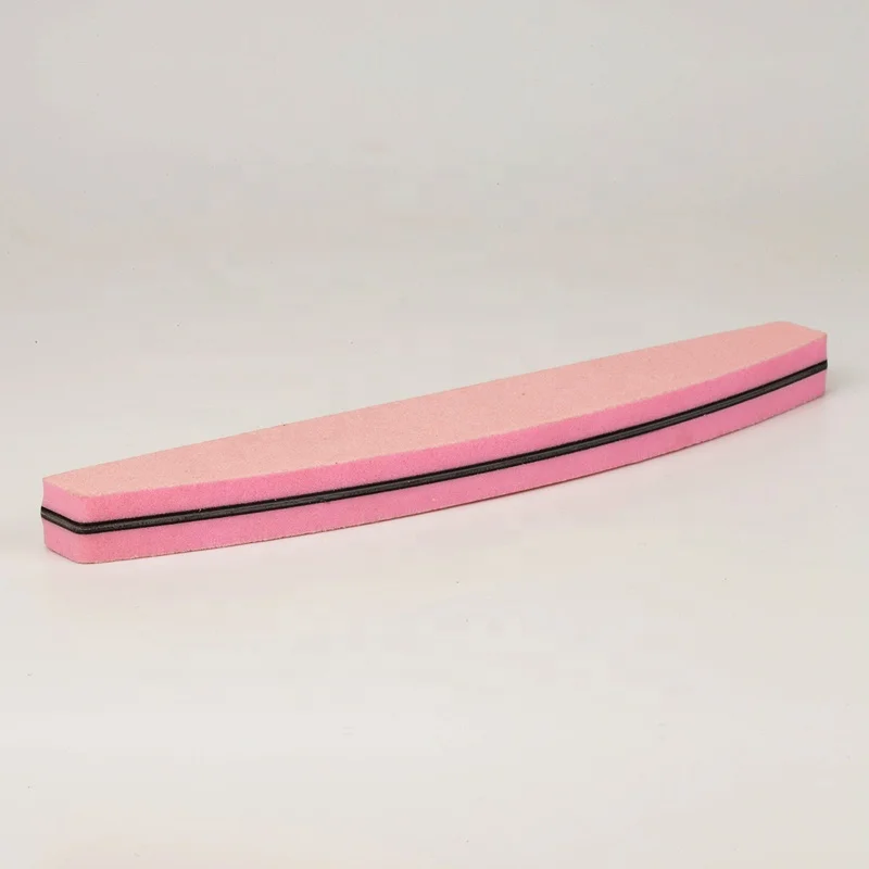 China Manufacture Half Moon Square Private Label Wholesale Nail Filer Sponge File Buffer Custom Logo 180/180 100/180