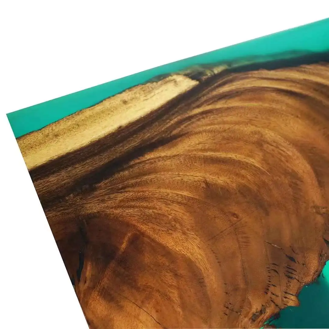 River Coffee Tea Table Top South American Walnut Resin 30x60x1.5inch Office Furniture Modern Contracted and Contemporary