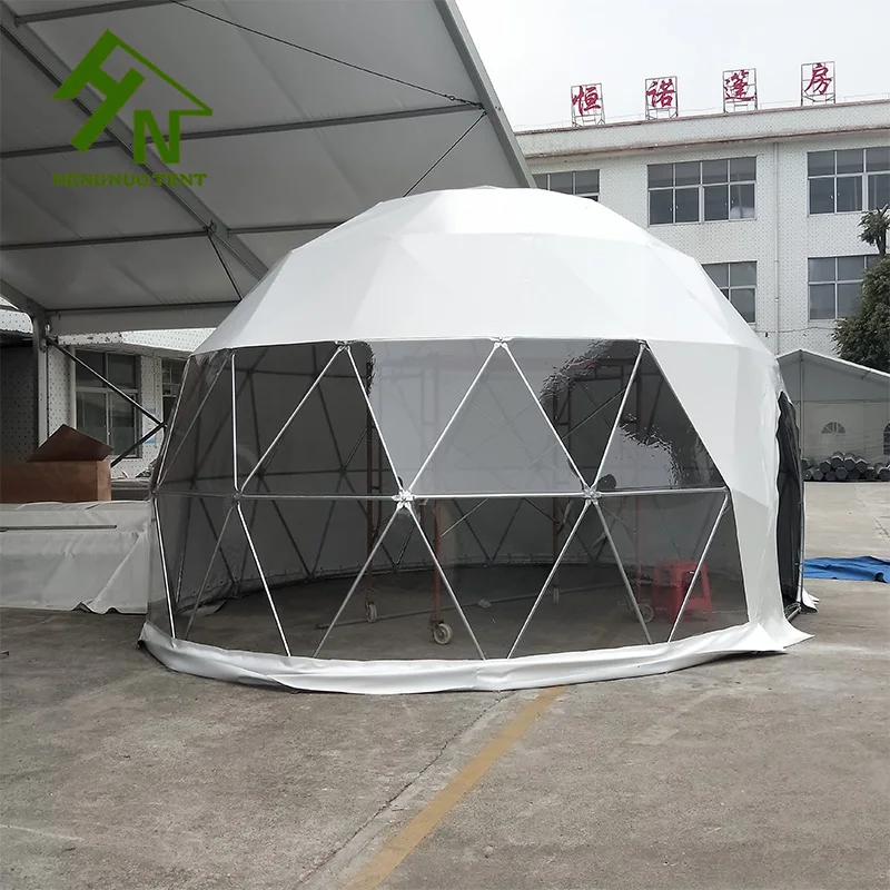 Hot Sale 7m Transparent Half Oval Geodesic Dome Canopy Tent with Round door
