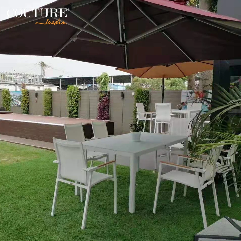 Couture Jardin hotel rope furniture outdoor dining set garden dining chair and table Dining Tables And Chairs Set