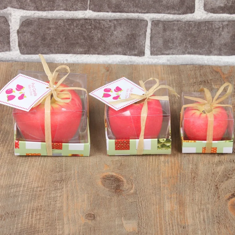 Small Christmas Eve Peace Fruit Candle Simulated Boxed Apple Gifts for Relatives Friends Made of Paraffin Wax