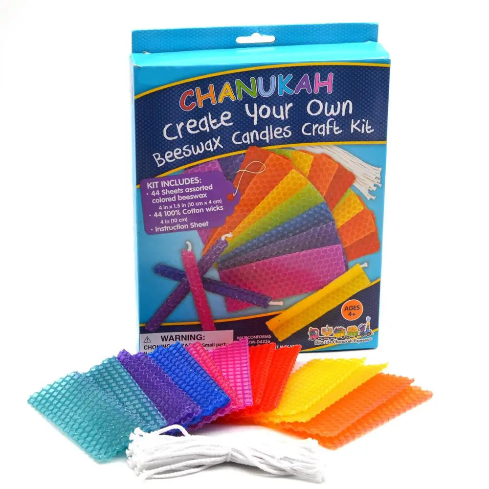 DIY Non Toxic Hand Rolled Beeswax Chanukah Hanukkah Candles for Kids