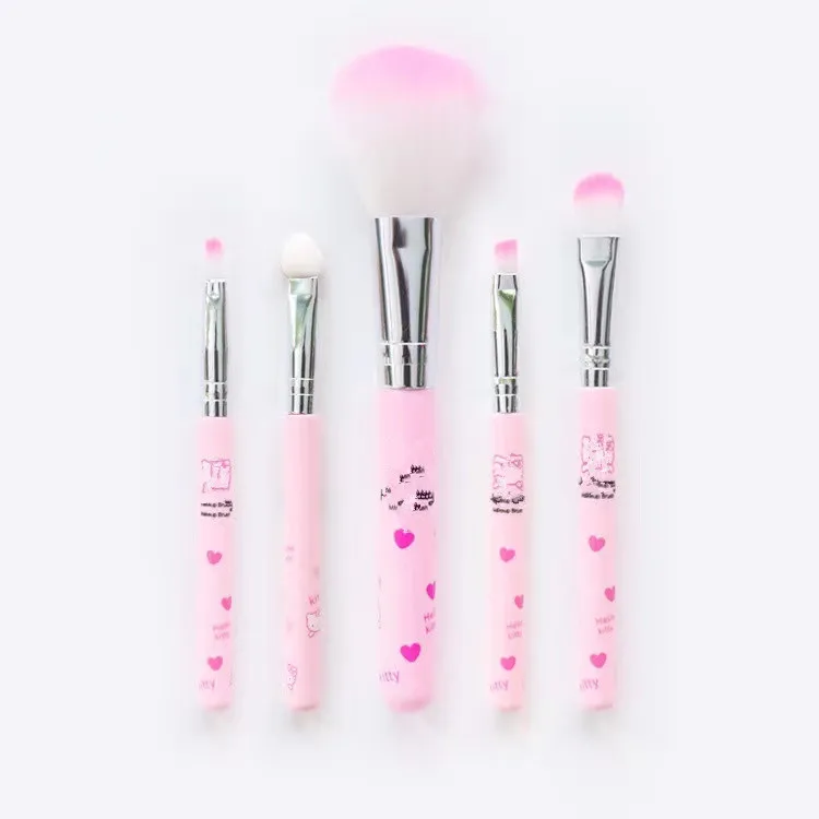 Hot Sale 5pcs Set Sanrioed Make Up Brush Cartoon KT Cat Eyeshadow Brushes Portable Beauty Tools Cosmetic Brush