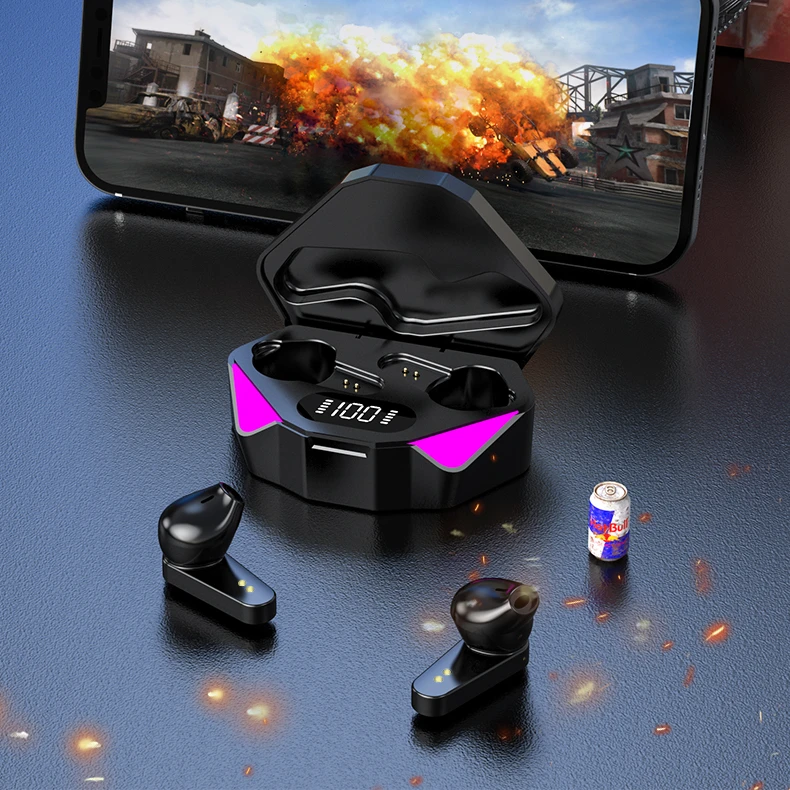 X15 earphones gamming headphones with detachable mic wings phantom gaming headset true wireless earbuds for gamming laptop