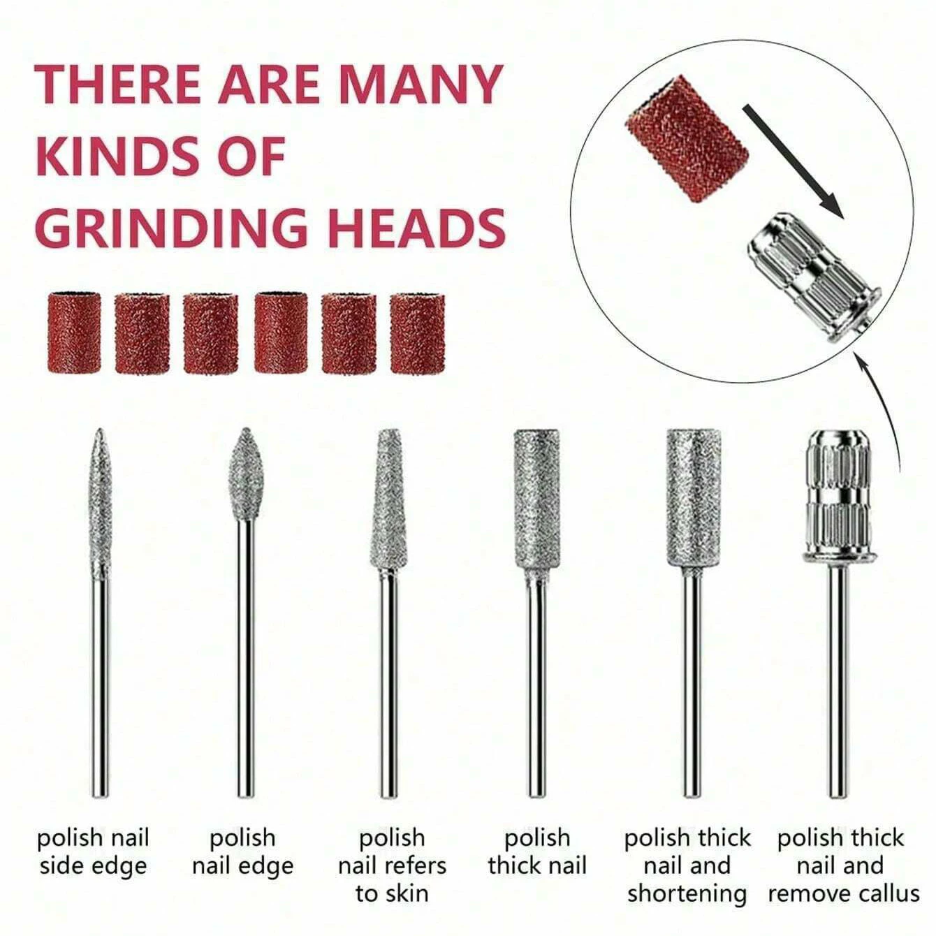 Portable Electric Nail Drill Manicure Pedicure Tool Acrylic Nail Cuticle Cleaning 35000rpm Nail Drill