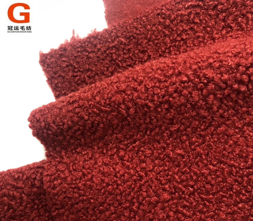 Factory direct supply teddy boucle knit thick fabric winter clothes for women