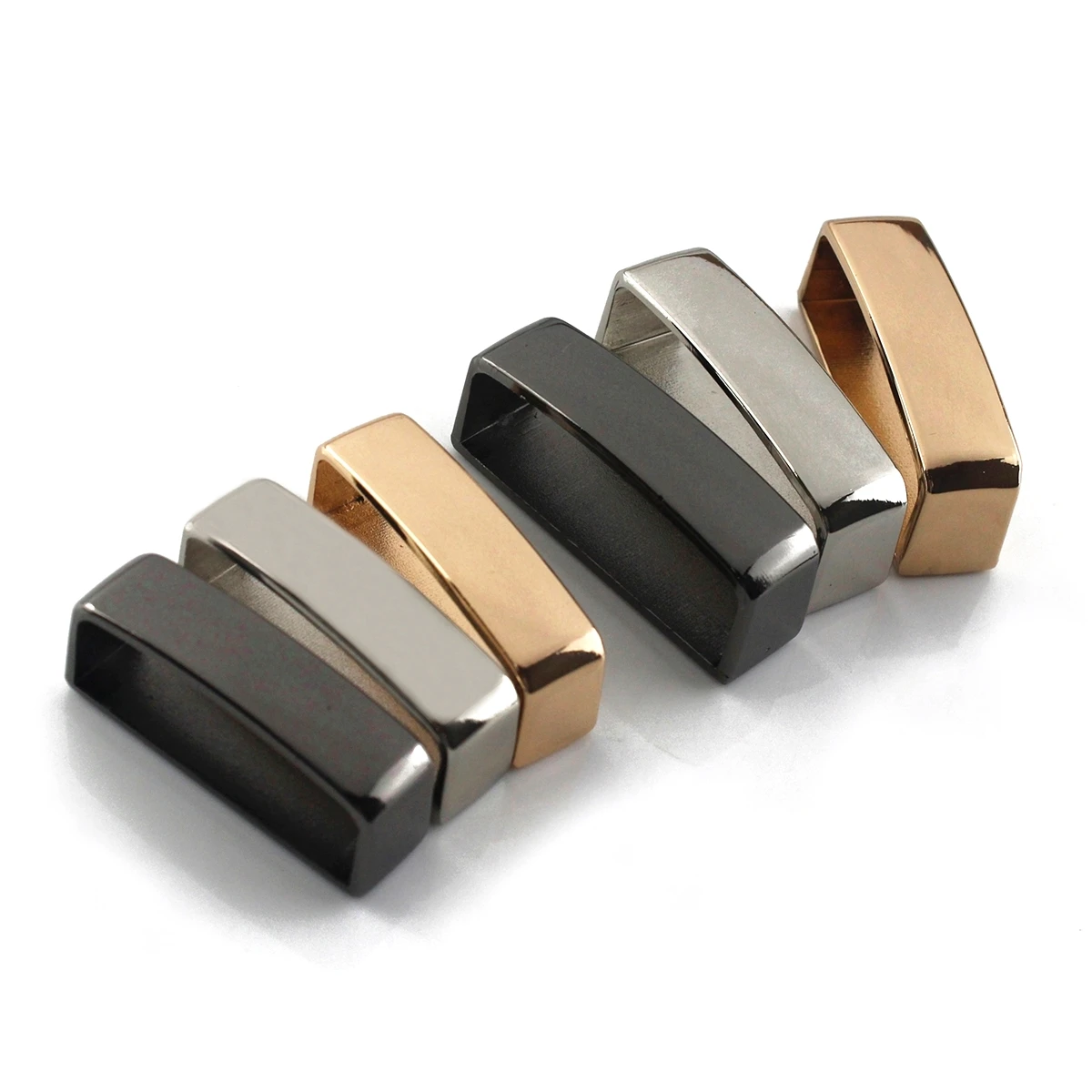 40mm Alloy Belt Keeper D Shape Loop Ring Buckle for Leather Craft Strap Parts Accessories Gold Silvery