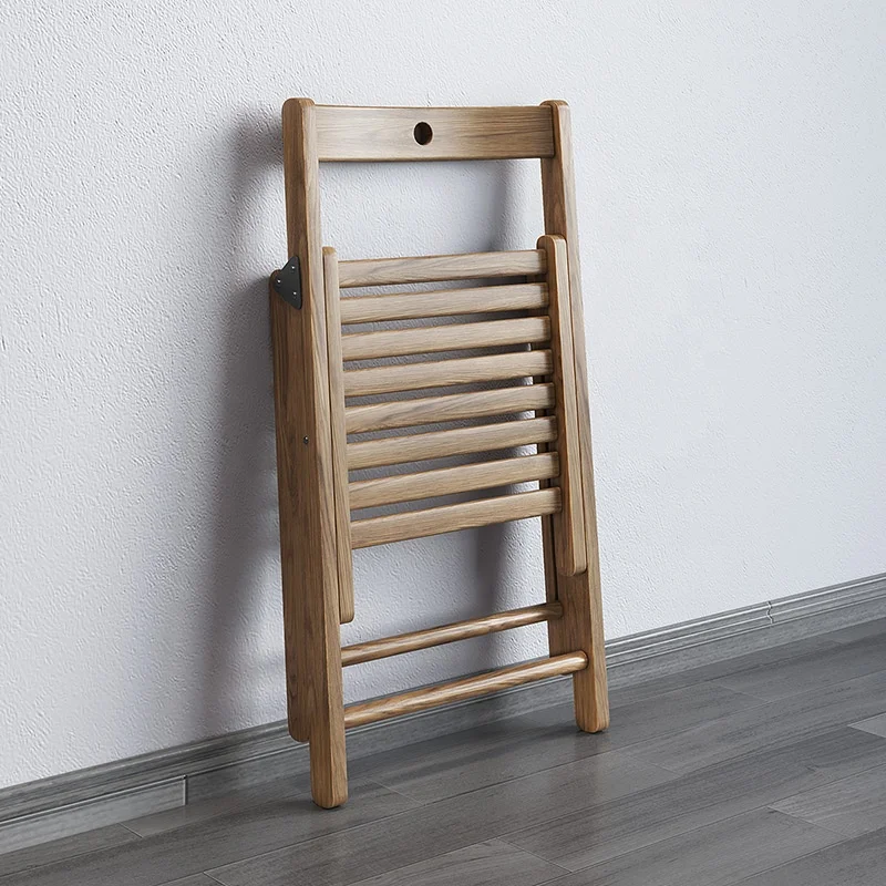 Modern space saving walnut wood kitchen dining room chair set