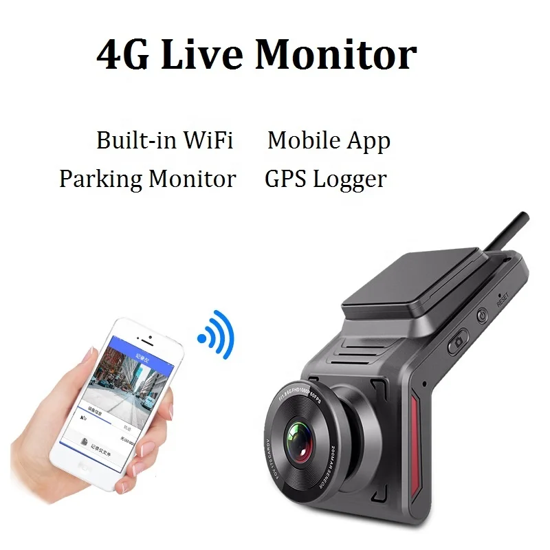 4g car inside dashboard tracking camera with gps parking monitor
