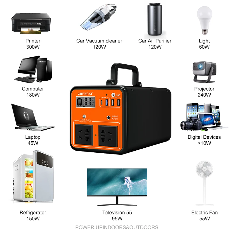 Solar generator 110V 220V 230V AC 500w 1000w 2000w Lithium Ion battery solar portable power station