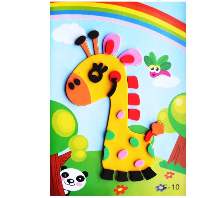 Более дешевая самодельная мультяшная животная Обучающие игрушки 3D EVA пенопластовая наклейка головоломка игра для детей