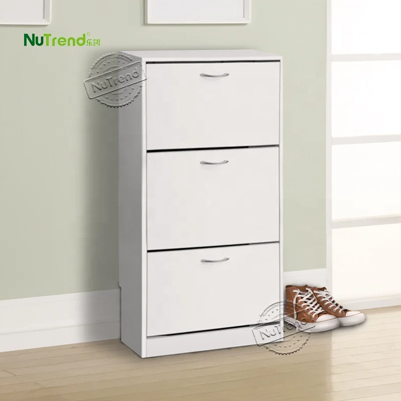 Modern White Wholesale Large Capacity Home Shoes Storage Rack Cabinet 3 floor Shoescase