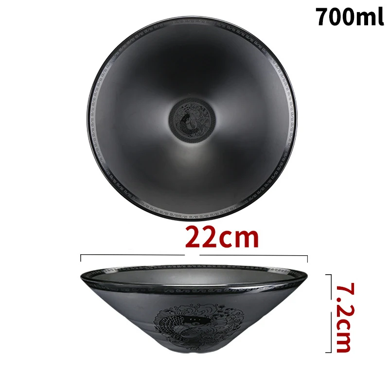 black big noodle restaurant melamine ramen bowl with custom logo