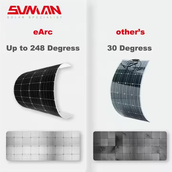 430w 450w high quality Sunman mono crystalline flexible solar panel 500w 520w easy install IP68 Rated flexible solar panel