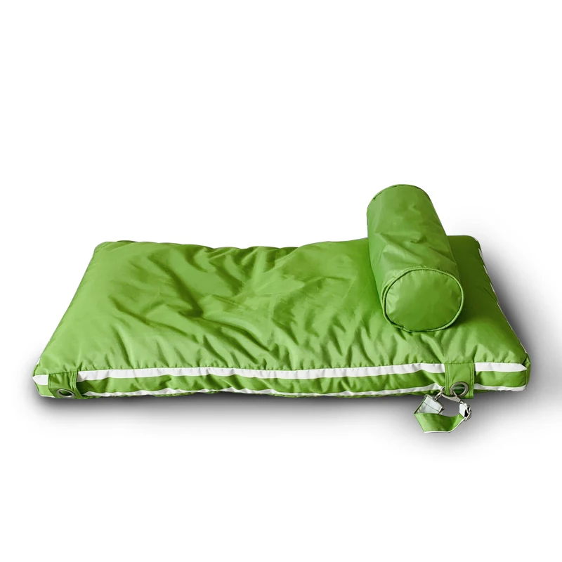 Durable  outdoor use high color fastness Olefin strap bean bag with pillow