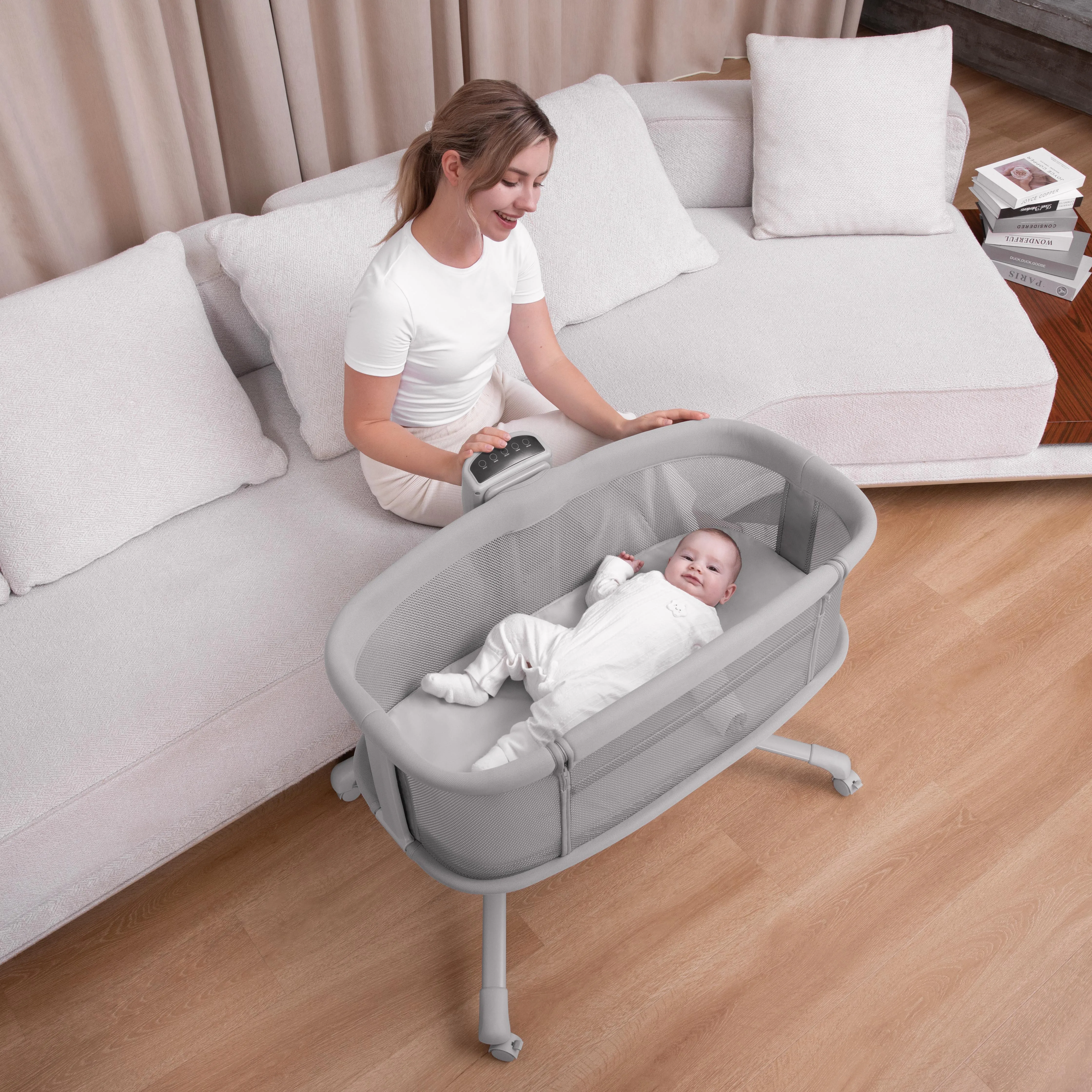 Hot Selling Swing Multi-function Child Bassinet Cradle Rocking Crib Automatic Baby Bed And Rocker