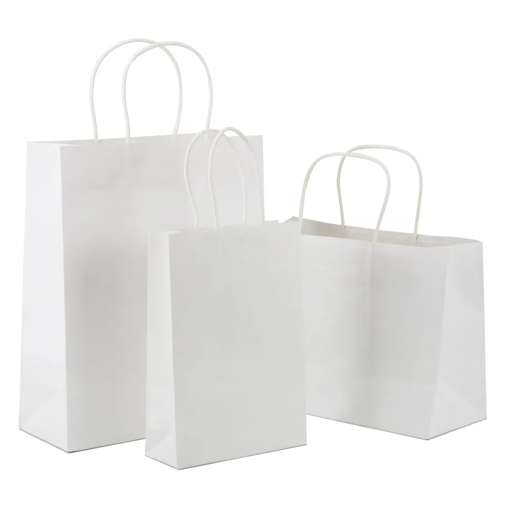 Wholesale Custom luxury craft gift brown white packaging bolsa de papel printed shopping bag kraft paper bags with your own logo