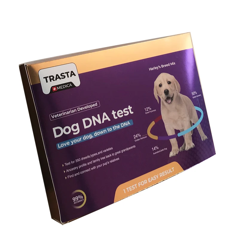 Индивидуальный набор для животных серебристый картонный принт складные бумажные коробки упаковка теста ДНК собаки