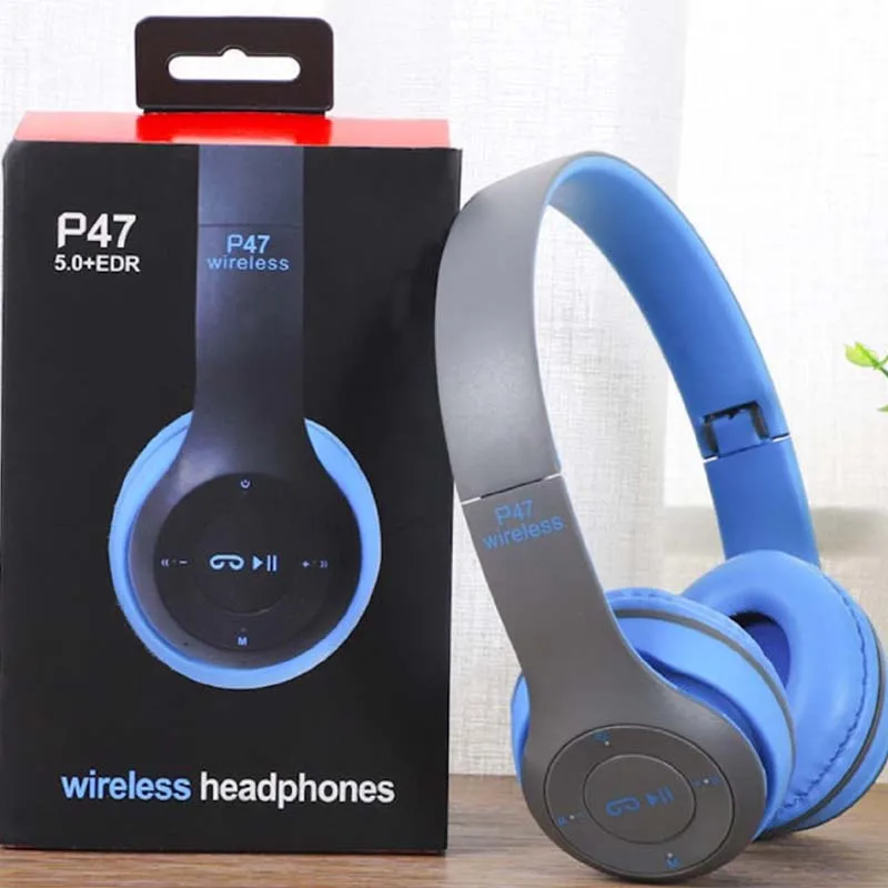 P47 Wireless Over-Ear Headphone LED Battery HD Auriculares Earphone Headset Promotion Gift Cheap Wireless P47 Headphone