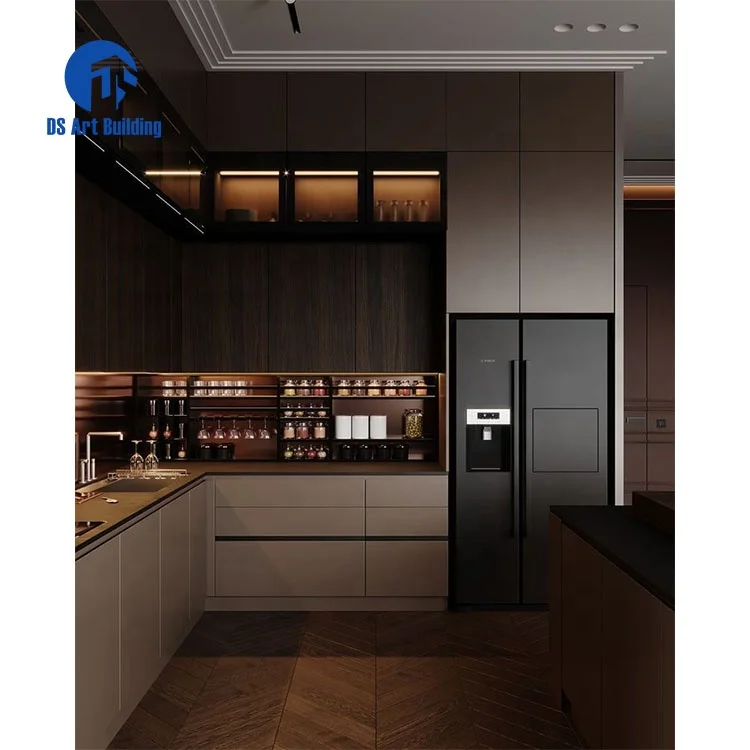 DS Modern Modular Kitchen Cabinets European Style Lacquer Kitchen Designs Made In China Manufacturing
