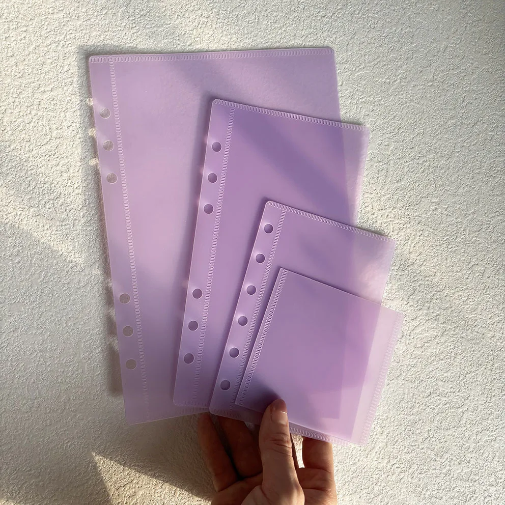 New Arrival Factory Multicolor Durable Waterproof  Portable PP A6 A7 A9 Cash Wallet Planner Envelope Ring Holder