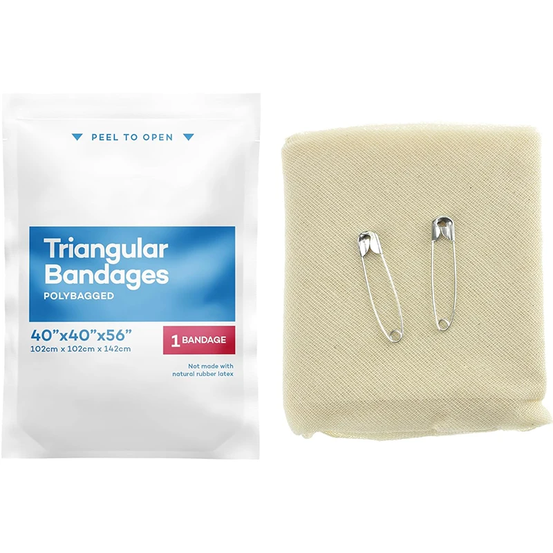 Medical First Aid Cotton Non Woven Emergency Triangular Bandage For Fracture Support