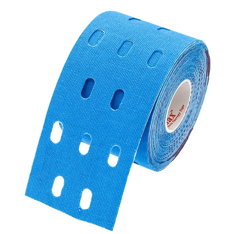 Водонепроницаемая перфорированная кинезиологическая лента CE, эластичная бандажная мышечная лента с отверстием