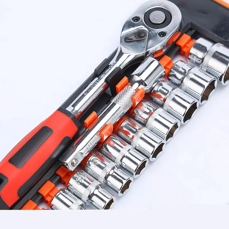 12PC  household automotive repair kit1/2 Reversible Socket Wrench Tool Set Metric Socket