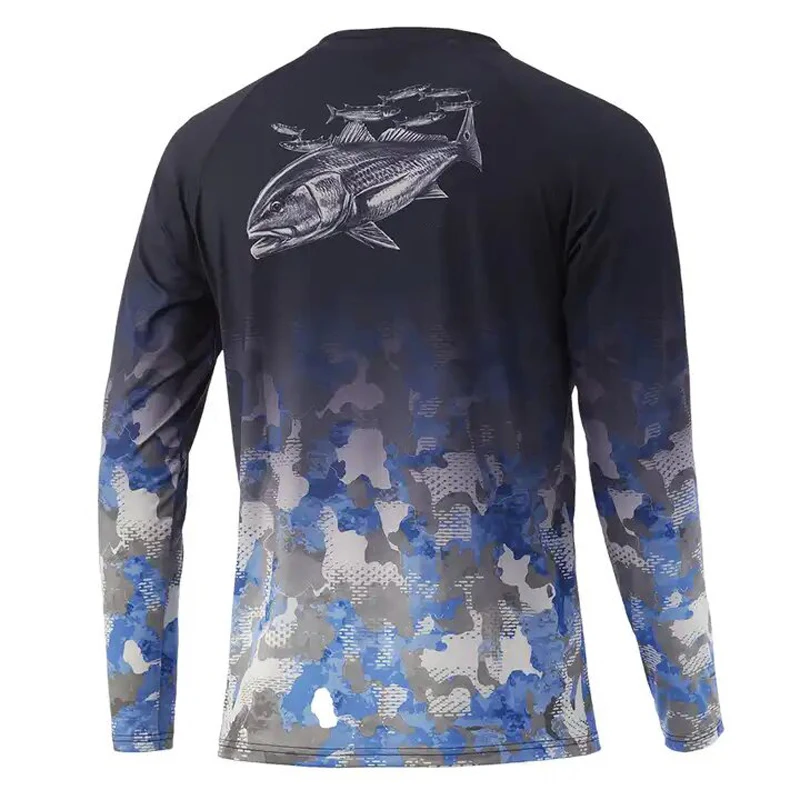 Newest Style Men Long Sleeve Fishing Shirt Men Summer Fishing Wear Custom Fishing Jersey Sublimation
