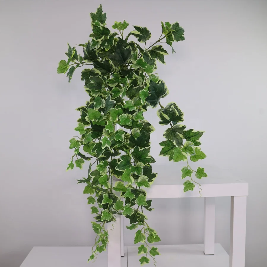 Variegated color artificial hanging ivy plants