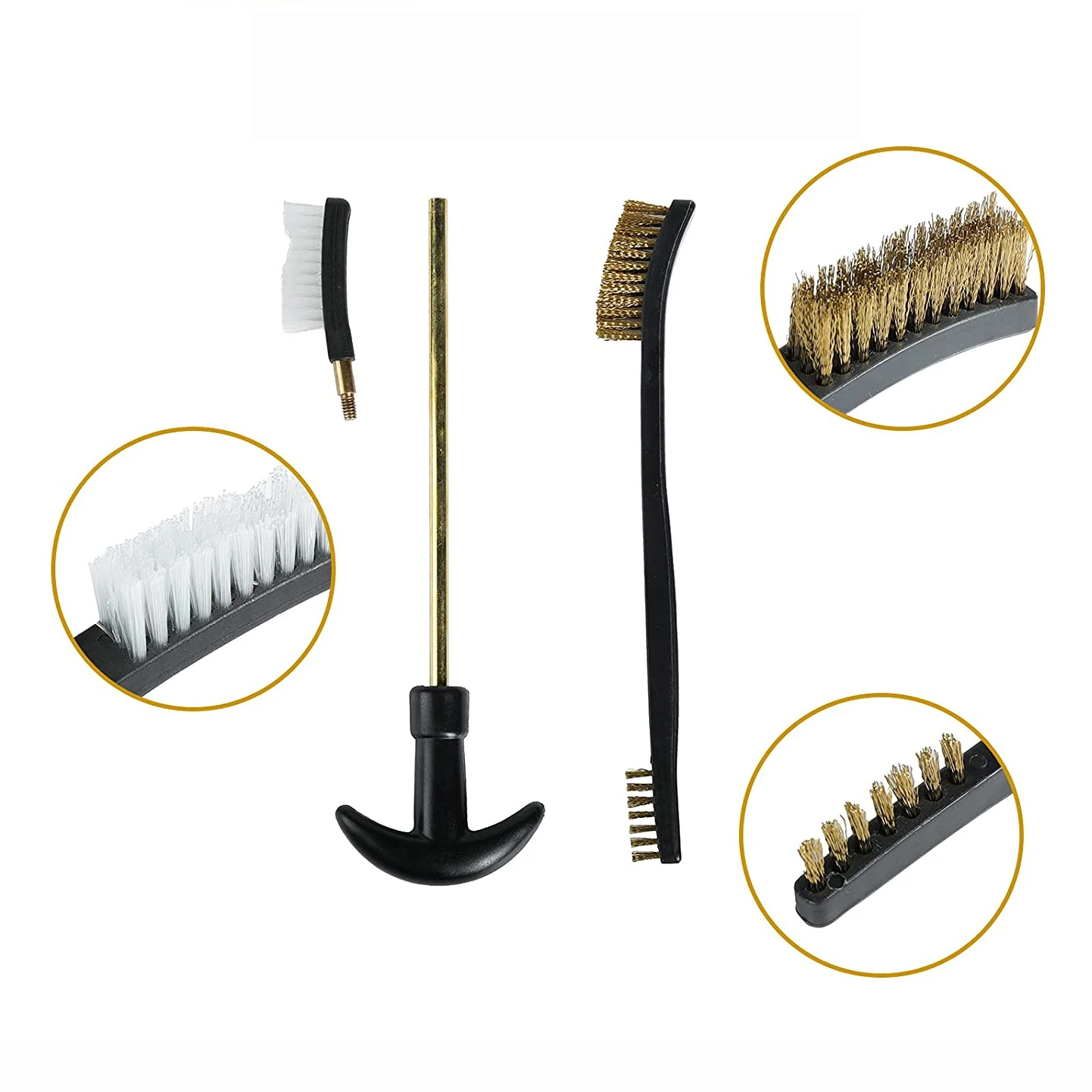 9mm .38 .22 .40 .45 Caliber Universal Outdoor Chamber Brushes Gun Cleaning Kit with Bronze Bore Brush Oil Bottle